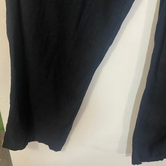 Old Navy Black Linen Blend Wide Leg Pant Drawstring Waist High Rise Sz XXL T - Picture 3 of 8